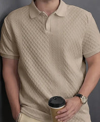 Men's Casual Striped Short Sleeve Polo Shirt –