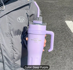 Stainless Steel Ice Tumbler with Straw