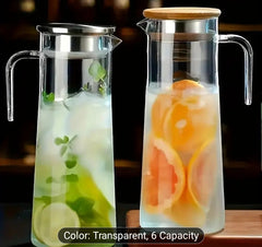 1pc Heavy-Duty Acrylic Water Pitcher with Lid