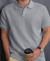 Men's Casual Striped Short Sleeve Polo Shirt