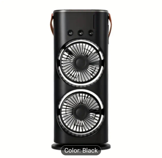 Dual-Head Spray Fan USB Cooler, desktop fan