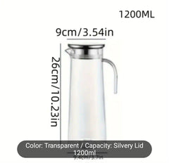 1pc Heavy-Duty Acrylic Water Pitcher with Lid