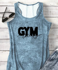 Women'S Casual Sleeveless Tank Top with "" Letter Print - Soft Green, Round Neck, Stretchy Fabric, Perfect for Fitness & Casual Attire, Tank Top