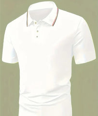 Men's Lightweight Polyester Short Sleeve Shirt with Ribbed