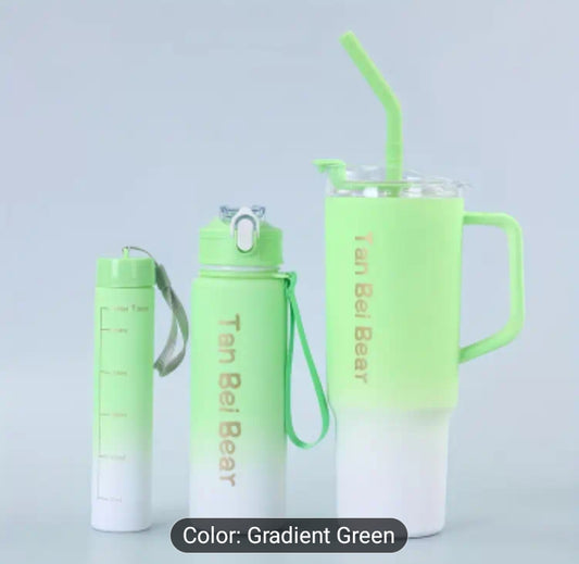 Tumbler 3-in-1 Gradient Portable Water Bottle Set – 1500ml + 900ml + 300ml