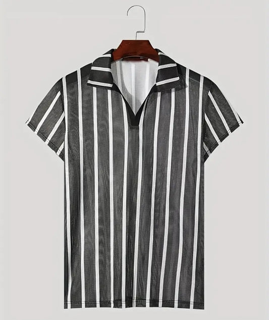 Fashionable Mesh Casual Print T-Shirt – Lightweight & Breathable