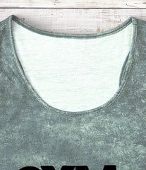 Women'S Casual Sleeveless Tank Top with "" Letter Print - Soft Green, Round Neck, Stretchy Fabric, Perfect for Fitness & Casual Attire, Tank Top