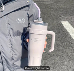 Stainless Steel Ice Tumbler with Straw