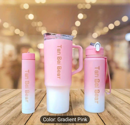 Tumbler 3-in-1 Gradient Portable Water Bottle Set – 1500ml + 900ml + 300ml