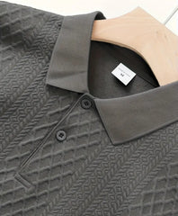 Men's Stylish gray Mesh Short-Sleeve Button-Up Shirt – Summer Casual Knitwear