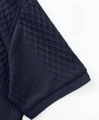 Men's Casual Striped Short Sleeve Polo Shirt – Blue