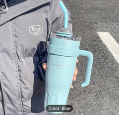 Stainless Steel Ice Tumbler with Straw