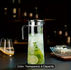 1pc Heavy-Duty Acrylic Water Pitcher with Lid