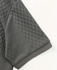 Men's Stylish gray Mesh Short-Sleeve Button-Up Shirt – Summer Casual Knitwear