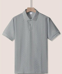 Men's Casual Striped Short Sleeve Polo Shirt