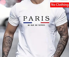 Paris Street Style Graphic Tee - Waterproof Polyester, Mix Color, No Clothing, 1pc DIY T-Shirt Sticker for T-Shirts, Jeans, Backpacks, Casual Streetwear | Bold Lettering Design | Durable Streetwear, Paris Fashion