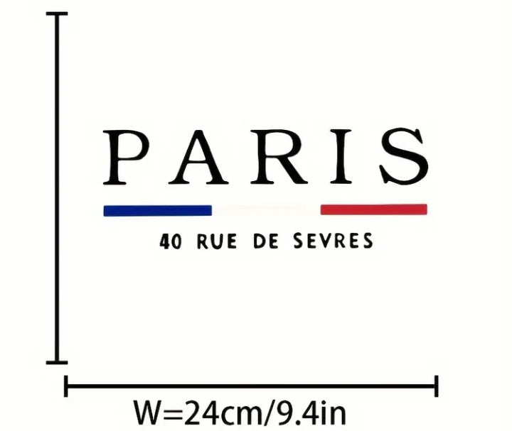 Paris Street Style Graphic Tee - Waterproof Polyester, Mix Color, No Clothing, 1pc DIY T-Shirt Sticker for T-Shirts, Jeans, Backpacks, Casual Streetwear | Bold Lettering Design | Durable Streetwear, Paris Fashion
