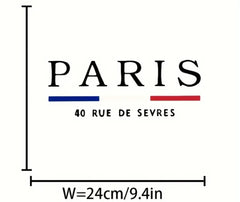 Paris Street Style Graphic Tee - Waterproof Polyester, Mix Color, No Clothing, 1pc DIY T-Shirt Sticker for T-Shirts, Jeans, Backpacks, Casual Streetwear | Bold Lettering Design | Durable Streetwear, Paris Fashion